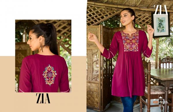 100 Miles Zia Georgette Embroidery Tunic Collection